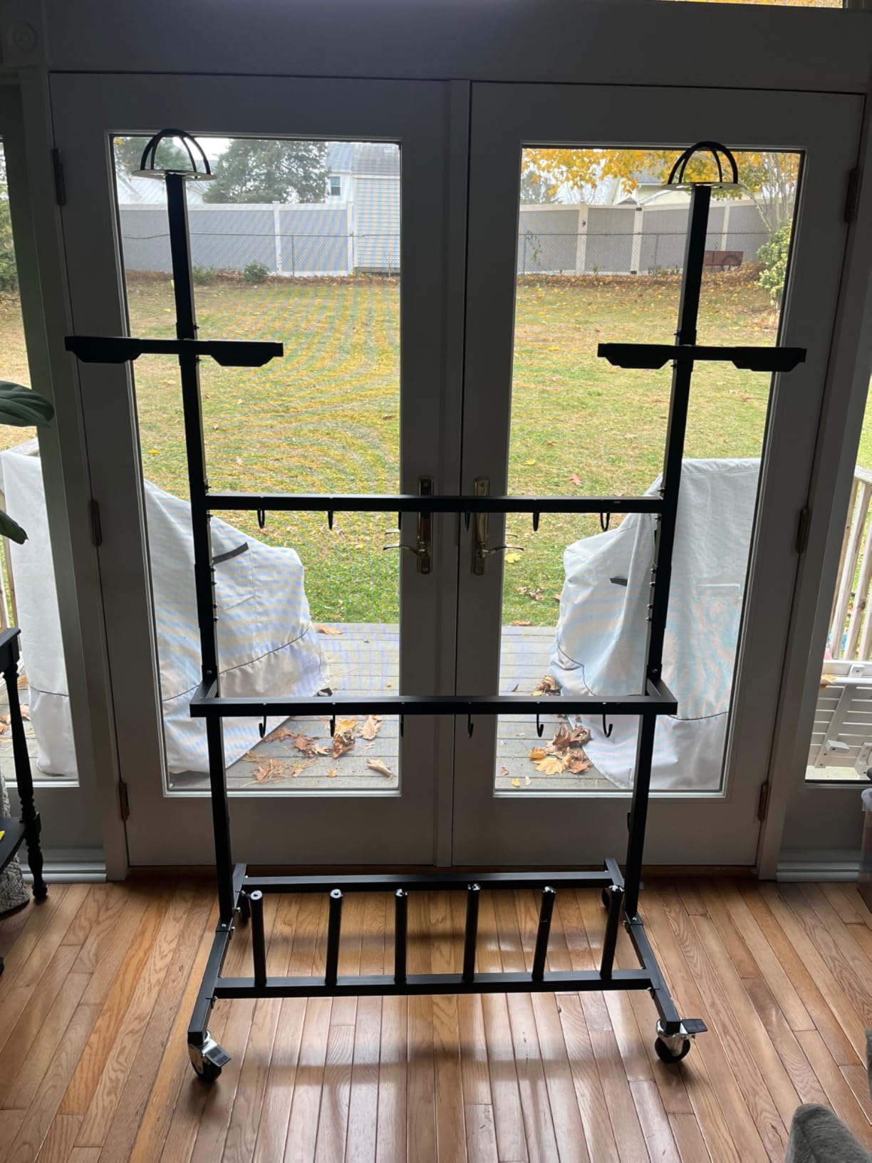 Hockey Gear Drying Rack, Large Capacity Ice Hockey Equipment Display Storage Rack w/4 Swivel Casters with Brake customer photo 1