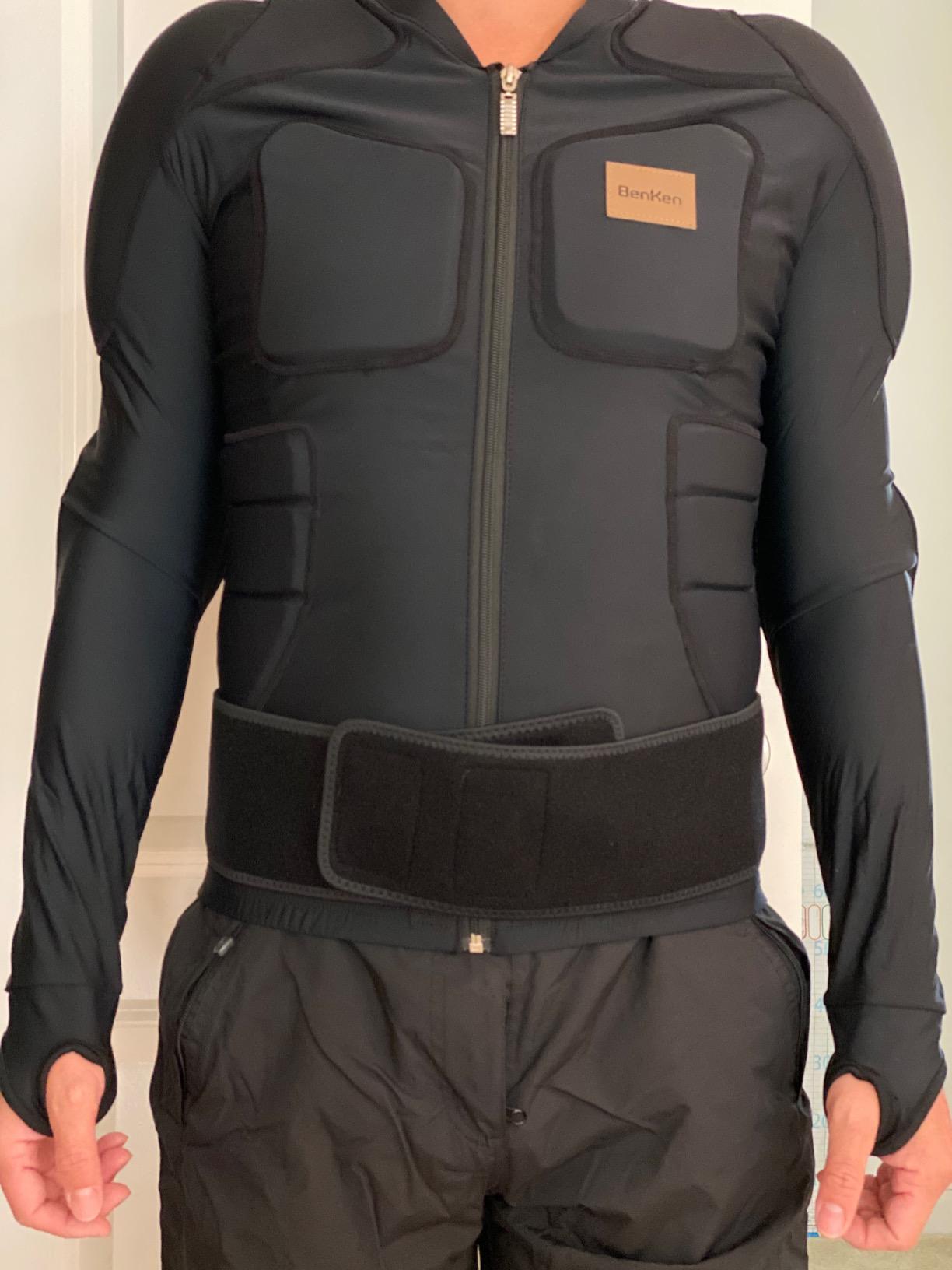 BenKen Men's Women's Professional Anti-Collision Sports Shirts, Protection of The Back, Motorcycle Protective Jacket for Skateboarding Skating Snowboarding Cycling customer photo 2