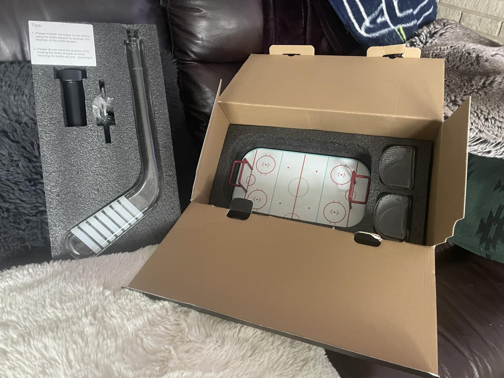 Kollea Ice Hockey Whiskey Decanter Set with 2 Hockey Goal Glasses, Unique Ice Hockey Gift for Dad, Husband, Brother, Coach customer photo 1