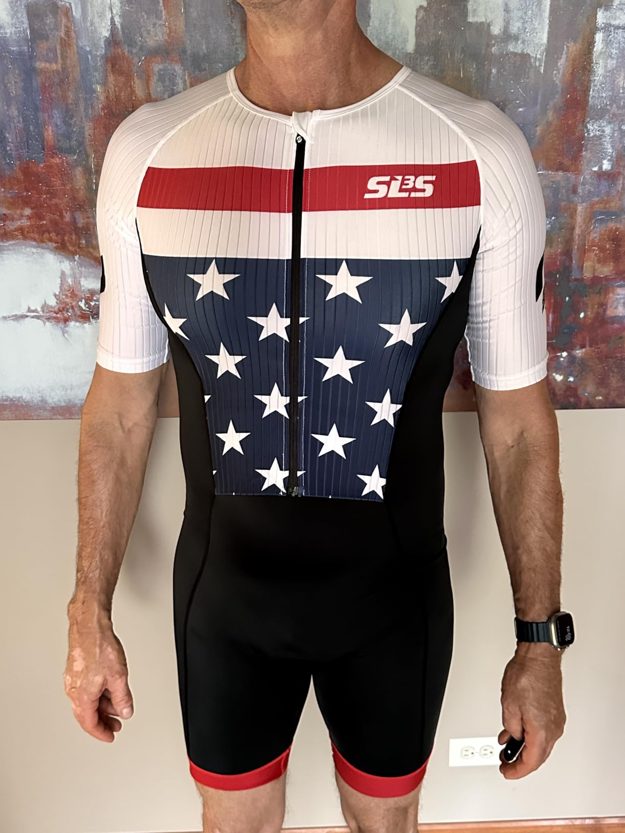 Triathlon Suits Mens Elite Aero Tri Suit Men - Trisuit Triathlon - Full Zip, Aero Sleeves, Internal and Rear Pockets customer photo 1