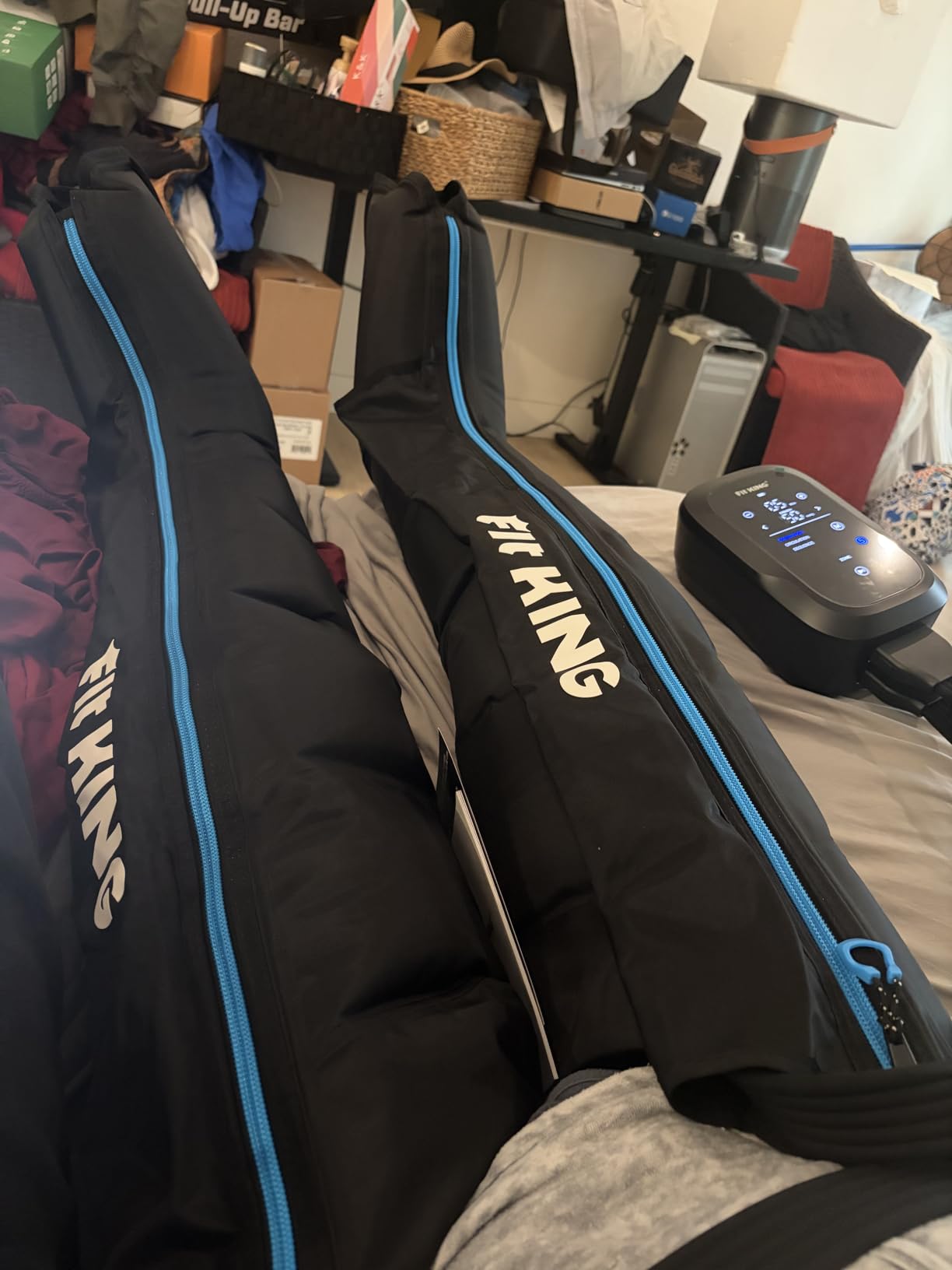 FIT KING Upgraded Leg Massager Recovery Boots, Professional Air Compression Recovery System for Circulation & Athlete-Level Fast Recovery, Cordless Rechargeable Compression Boots (Medium) customer photo 1