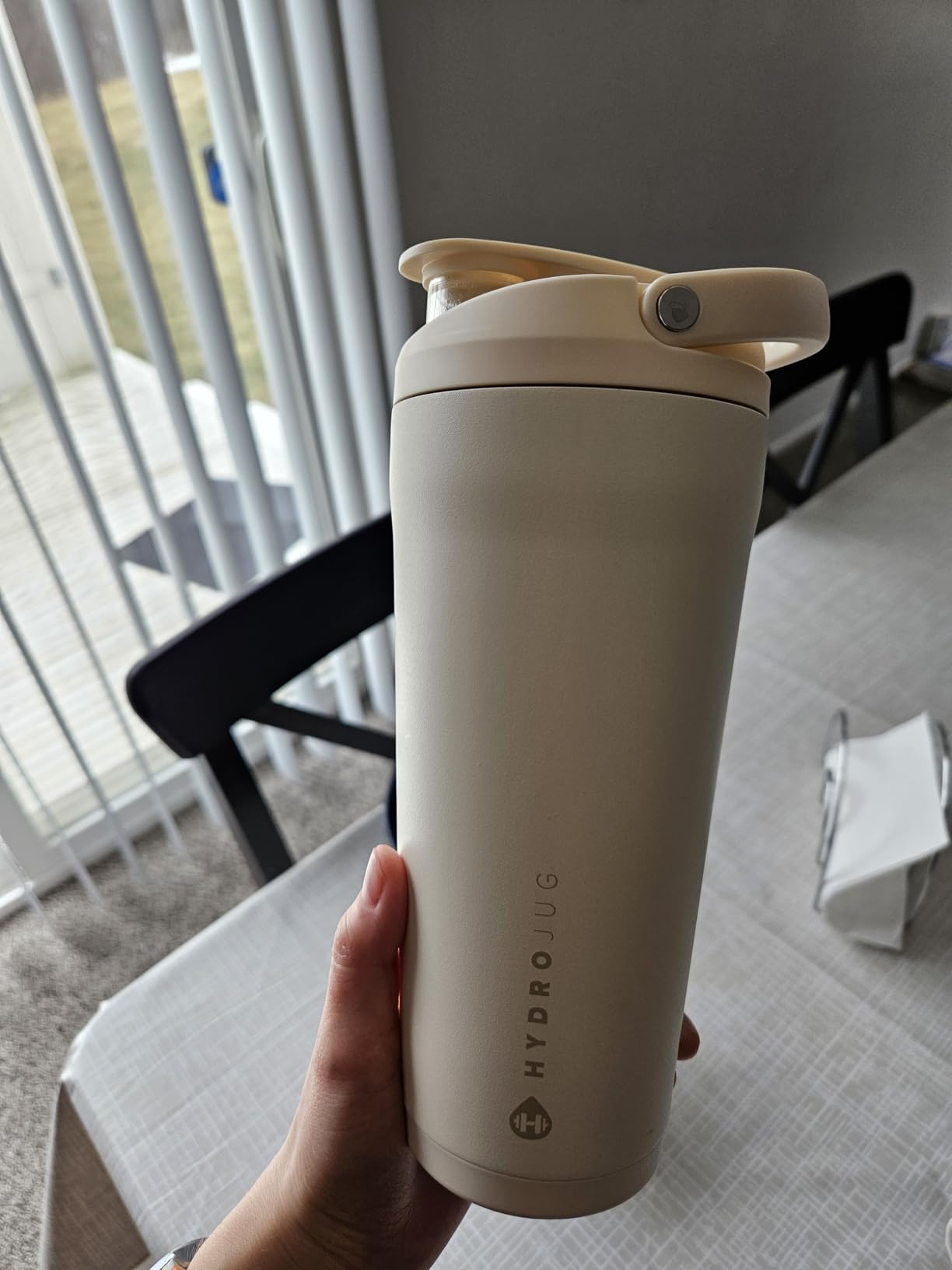 HydroJug 24 oz New Stainless Steel Shaker - Insulated, Leakproof, BPA-Free with Silent Mixing Grate - No Clumps, No Noise - Premium Shaker for Fitness, Sports & Everyday Use, Pink Sand customer photo 1