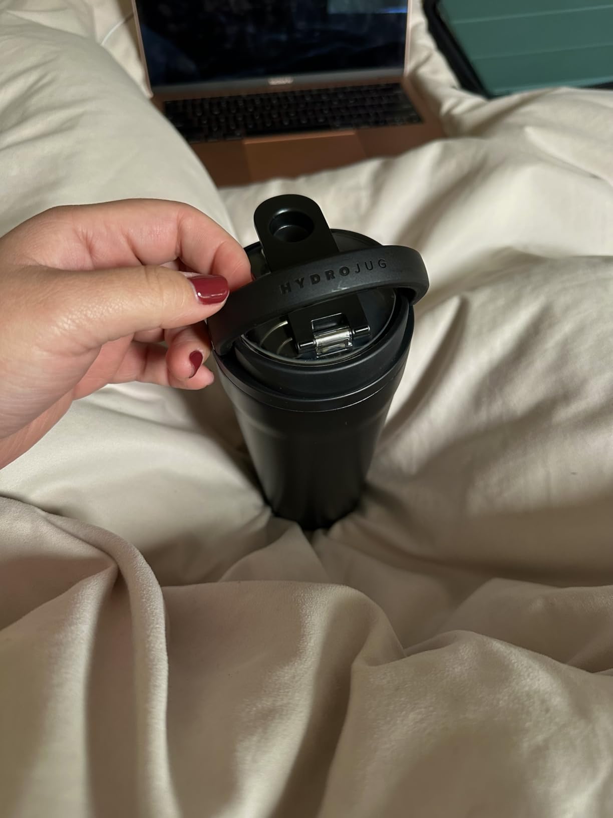 HydroJug 24 oz New Stainless Steel Shaker - Insulated, Leakproof, BPA-Free with Silent Mixing Grate - No Clumps, No Noise - Premium Shaker for Fitness, Sports & Everyday Use, Pink Sand customer photo 2