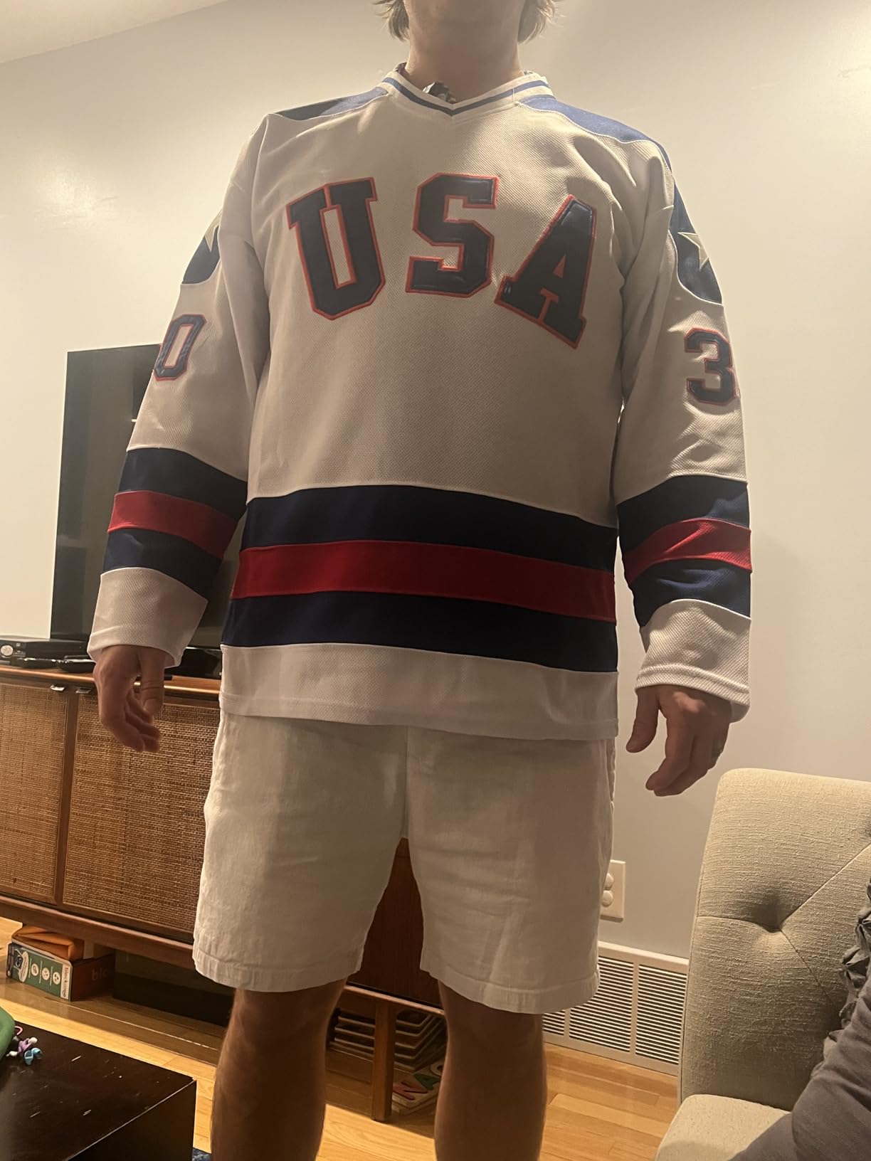 Jim Craig #30 Miracle 1980 USA Olympic Hockey Jersey - Stitched Letters, Adult Sizes S-5XL customer photo 1