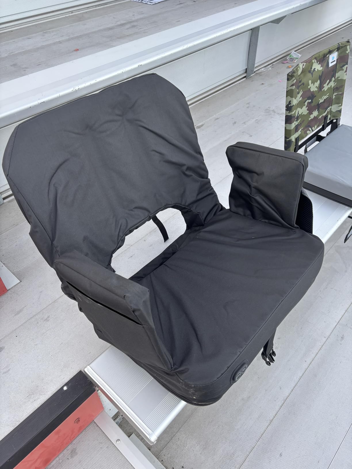 HOPERAN Heated Stadium Seats for Bleachers with Back Support - 3 Levels Bleacher Chairs with Back and Cushion and Armrest, Wide & Thick Padded Bleacher Seats, Stadium Chairs for Outdoor Sports Games customer photo 2