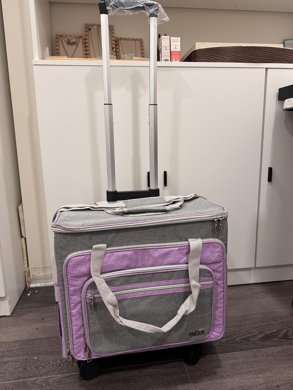 Rolling Bag with Detachable Dolly Multifunctional Rolling Briefcase Wheeled Bag for Work, Teaching, Office, Craft customer photo 1