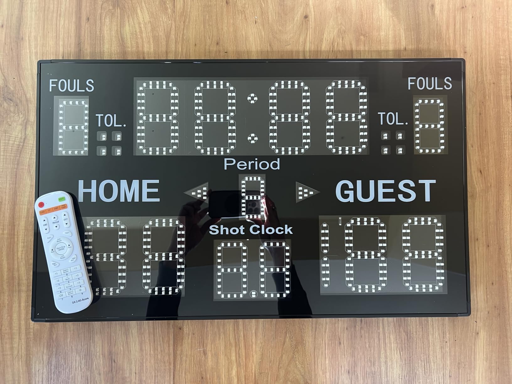 YZ LED Basketball Scoreboard with Shot Clock, Portable Scoreboard Basketball, Digital Scoreboard with Remote, Electronic Scoreboard with Timer Clock, Digital Score Keeper Outdoor customer photo 1