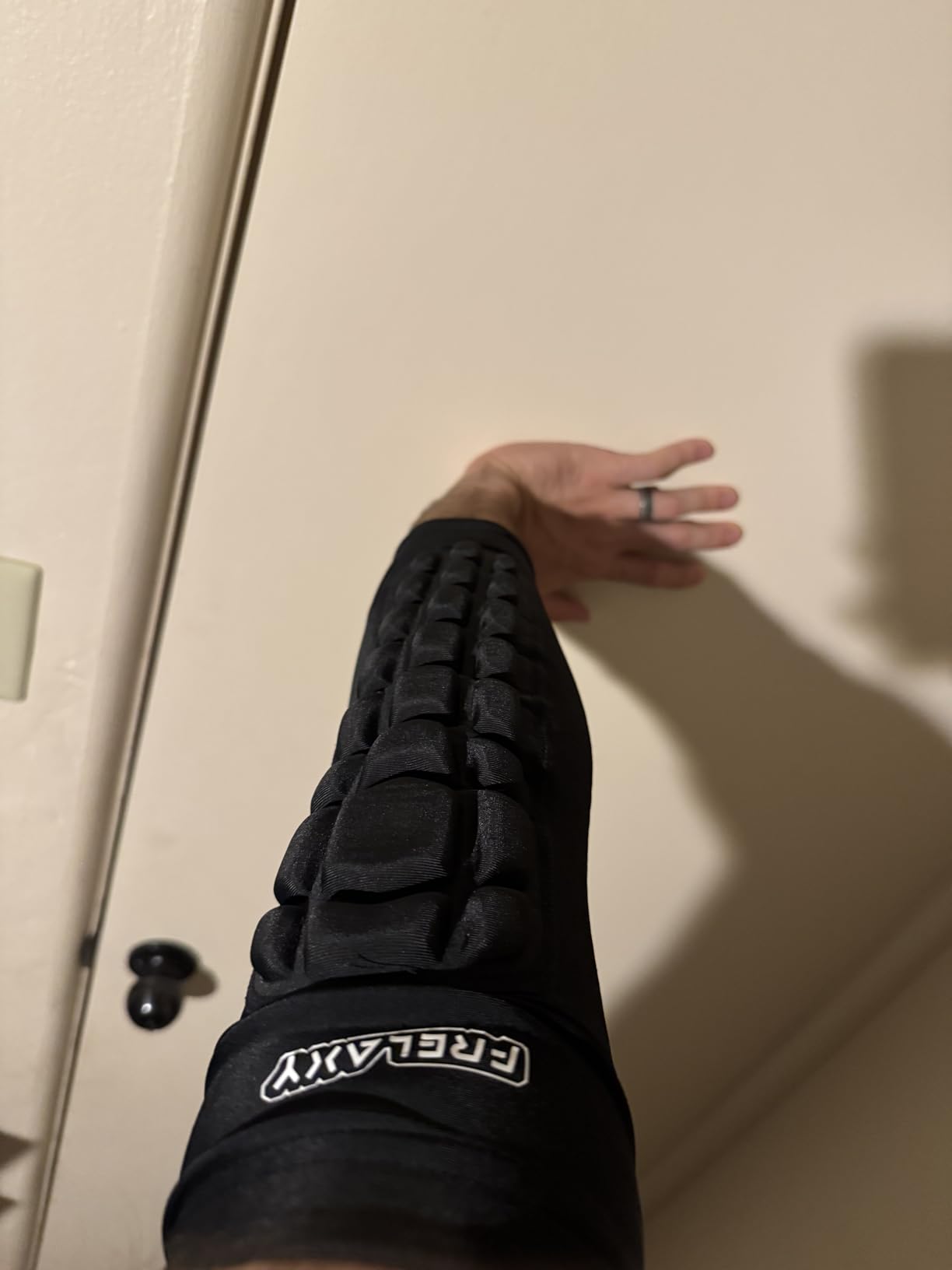 Frelaxy Padded Elbow Forearm Sleeves 2 Pack Compression Crashproof Arm Pads for Football Basketball Volleyball Soccer customer photo 2