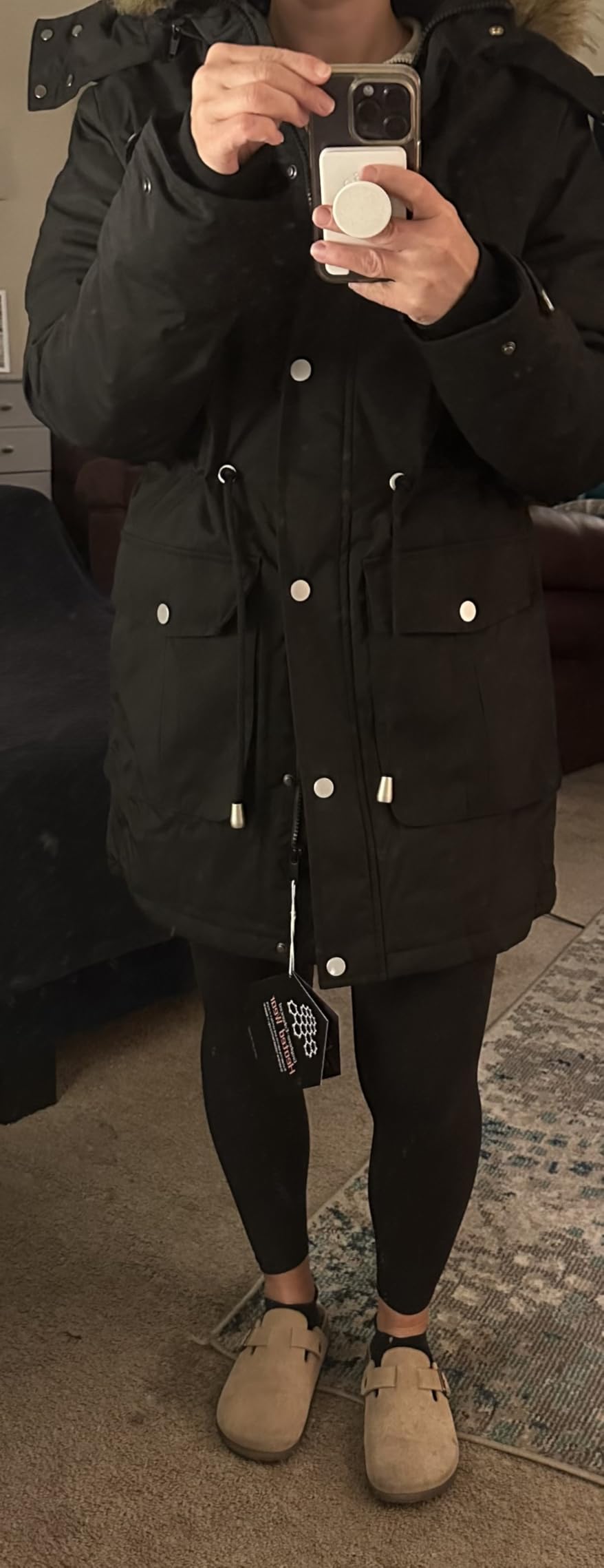 Graphene Women Heated Parka Jacket with 18400 mAh Battery Pack customer photo 1