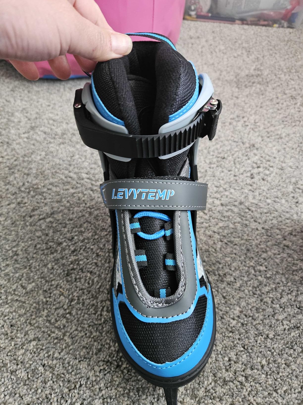 Adjustable Ice Skates for Kids Boys Girls, 4 Size Triple Protection Beginner Figure Blades with Ankle Support for Outdoor and Rink customer photo 2