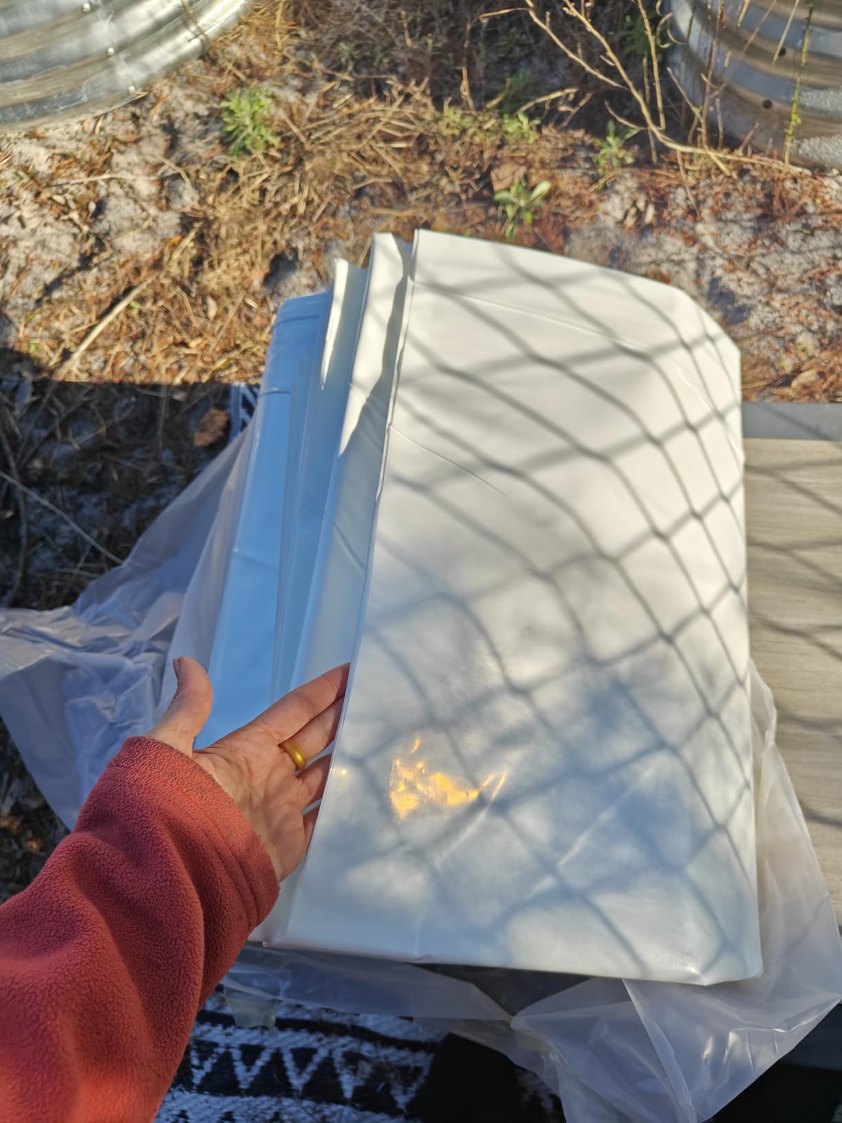 White 7 Mil Ice Rink Liner -Backyard Ice Rink Kit Liner- Outdoor Ice Rink Liner DIY Backyard Rink Tarp for at Home Hockey Practice & Ice Skating Training customer photo 1