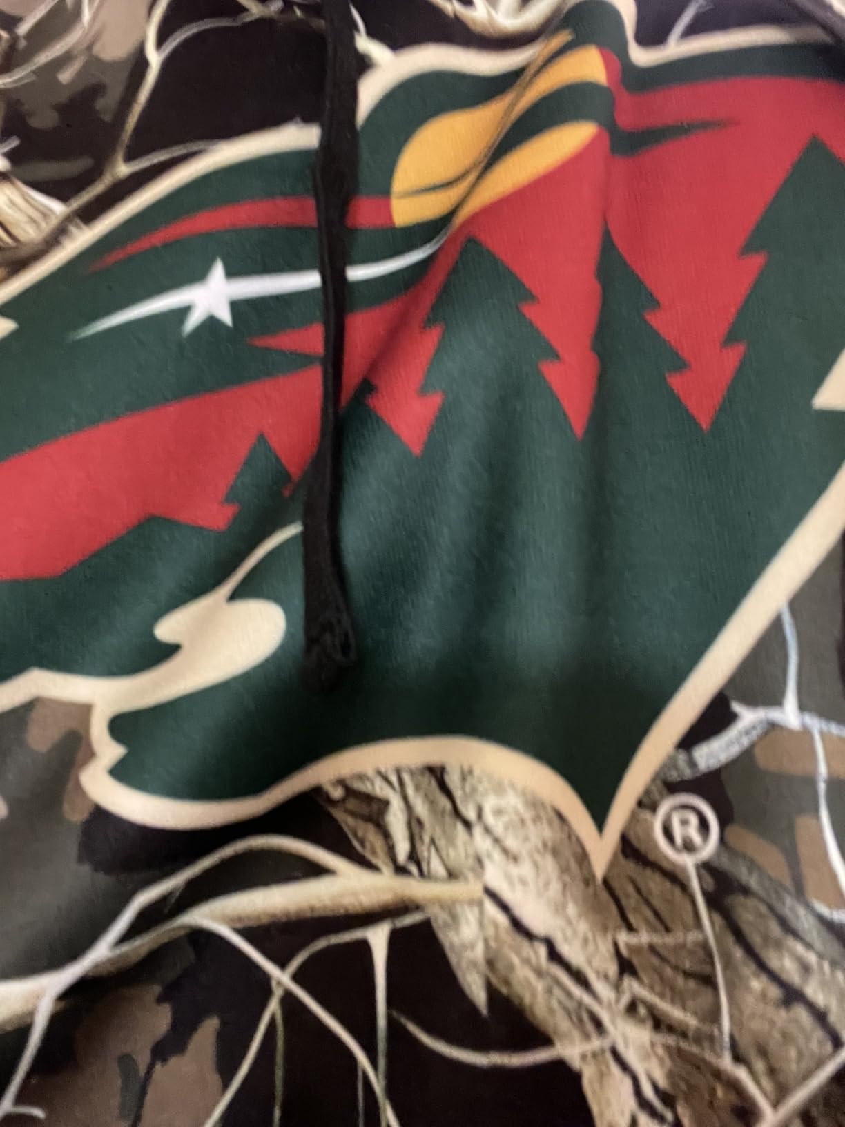 NHL Men's Official Hunter Camo Primary Logo Performance Pullover Hoodie Sweatshirt customer photo 1