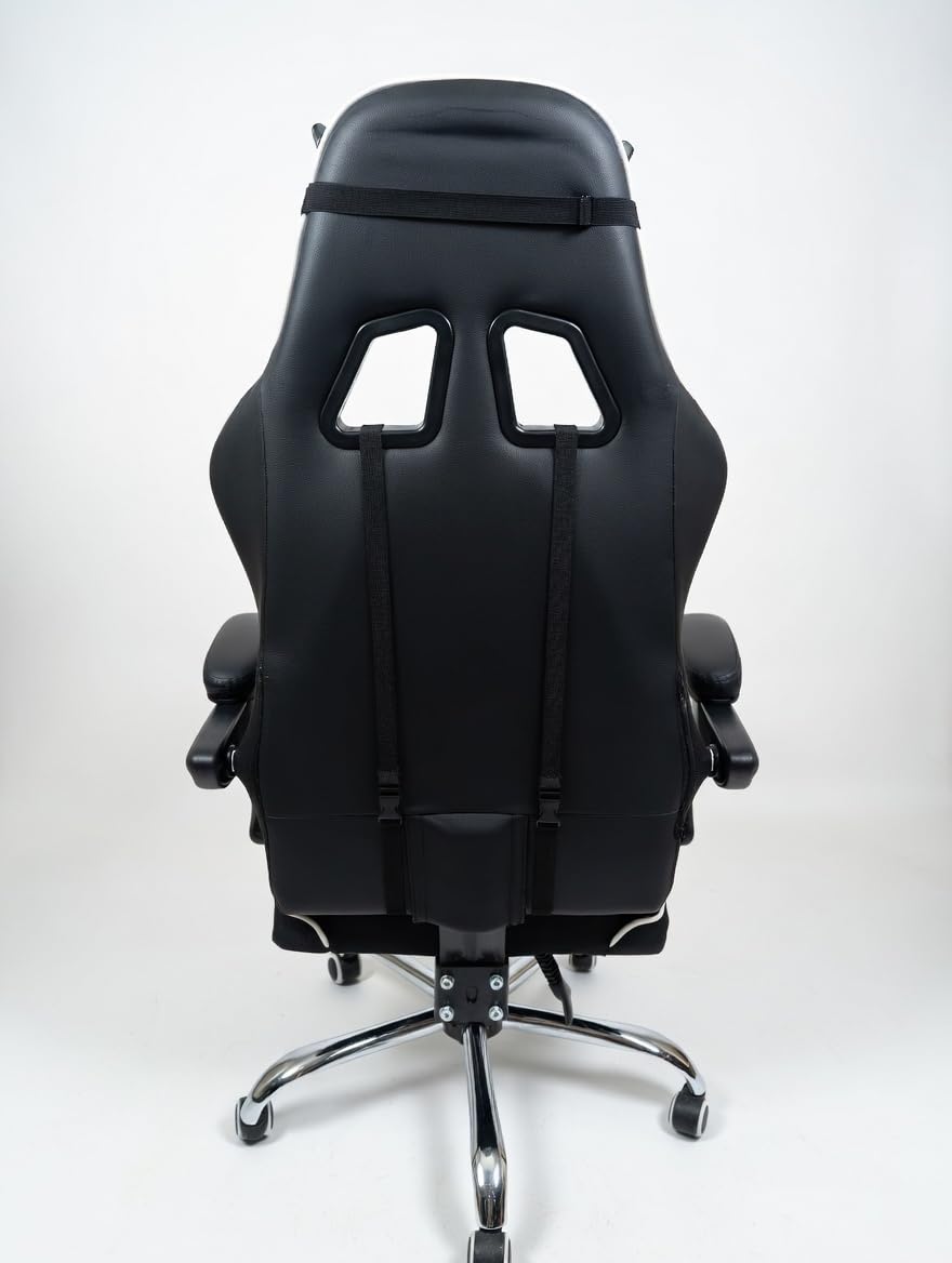 GTPLAYER Gaming Chair, Computer Chair with Footrest and Lumbar Support, Height Adjustable Game Chair with 360 Degree-Swivel Seat and Headrest and for Office or Gaming (Snow White) customer photo 1