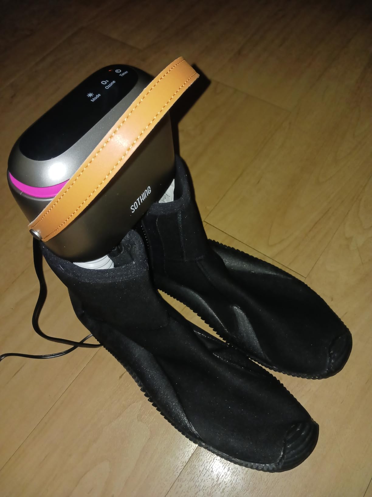 SOTHING Boot Dryer, Portable Shoe Dryer for Sneakers, Ozone Deodorizer, Retractable Hoses, 95W Rapid Drying, 3 Heat Levels, LED Touch Panel, 1-9H Timer, for Work Boots, Soccer Cleats, Gloves customer photo 1