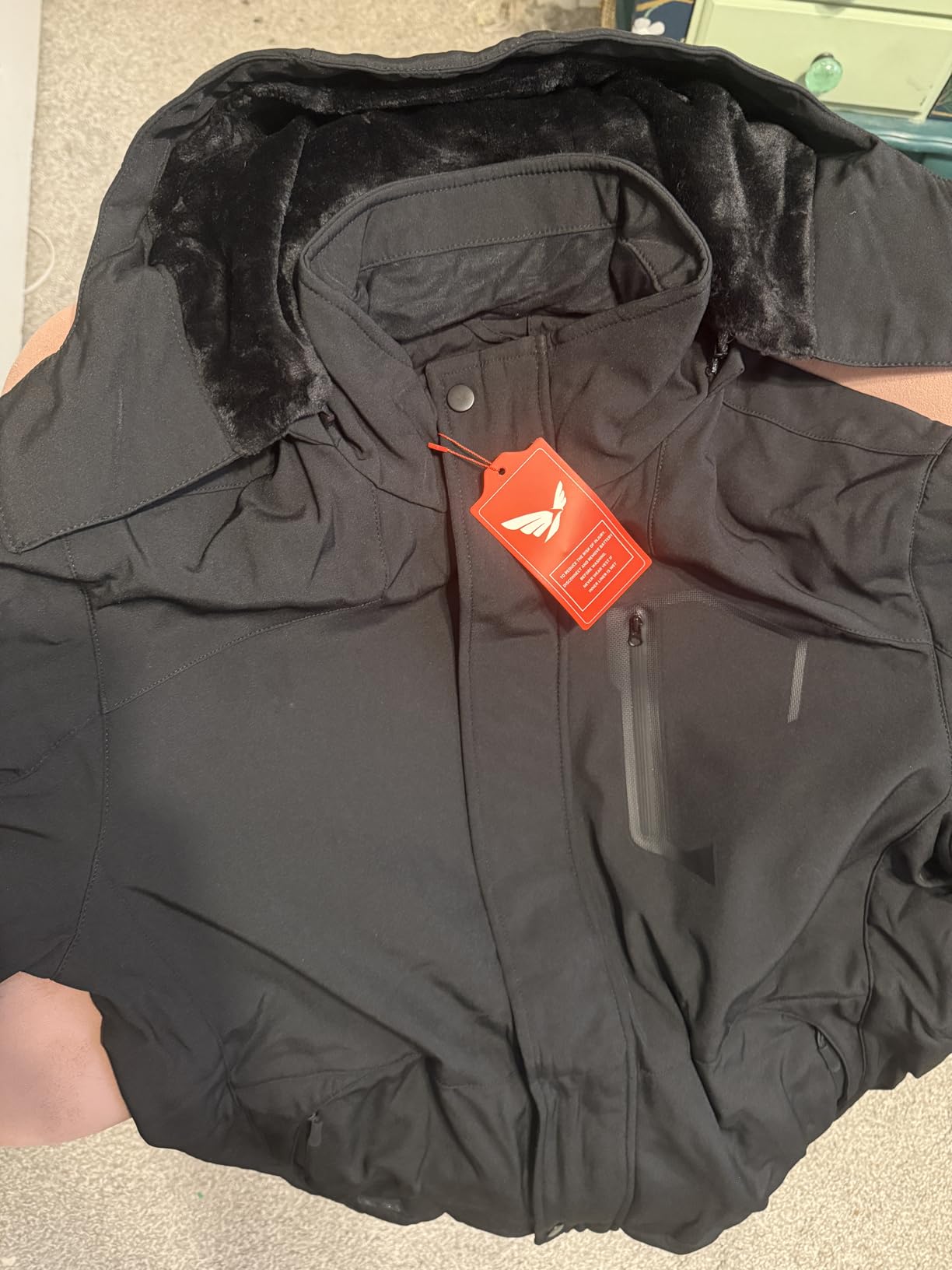 Heated Jacket for Men, 6 Heat Zones Winter Mens Heated Jacket, with Detachable Hood Soft Shell Heating Coat customer photo 1