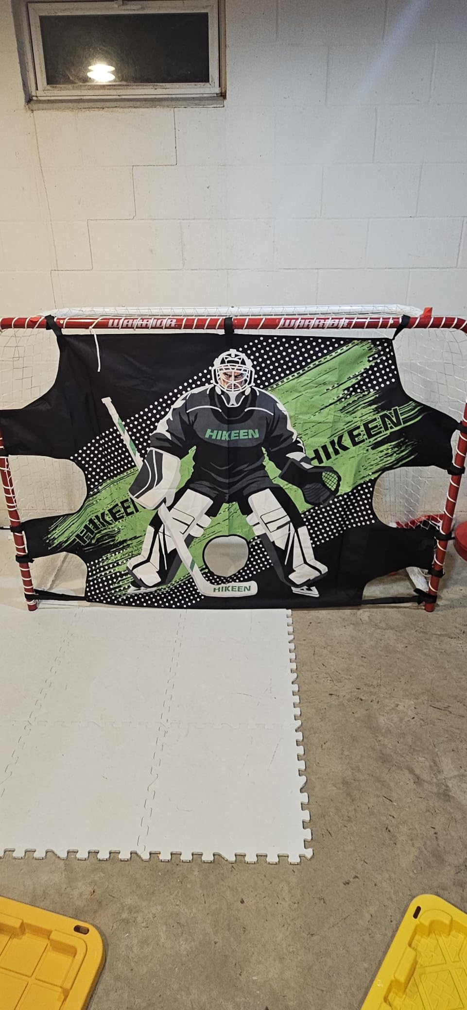 Hikeen Premium Hockey Goalie Shooting Target Tear - Proof Hockey Goal Practice Target with 7 Target Holes - Street Hockey & Ice Hockey Net Goalie Target for Practicing Shooting Accuracy customer photo 1
