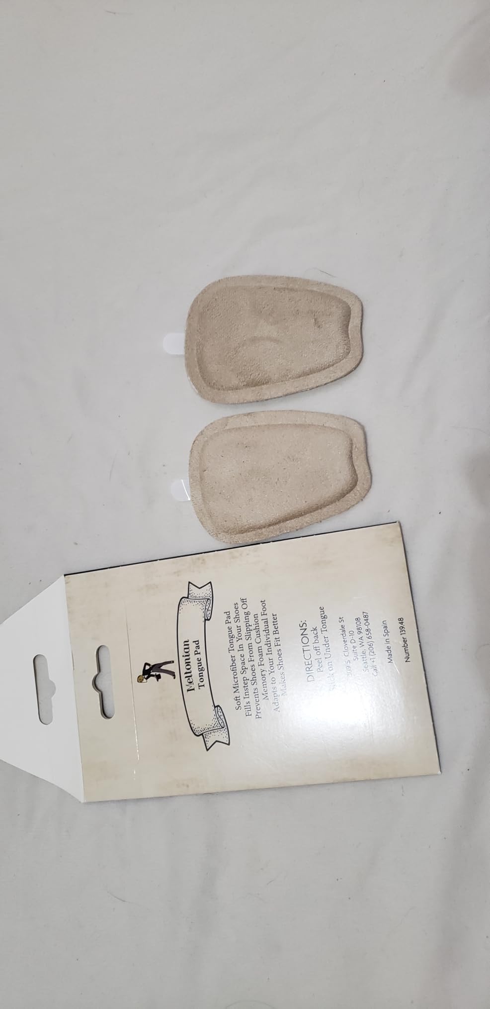 Meltonian Soft Microfiber Tongue Pad for Shoes - Shoe Pads Inserts for Men and Women, Memory Foam Cushion Adapts to Foot, Fills Instep Space, Prevents Foot Slipping - 1 Pair (L/XL) customer photo 1