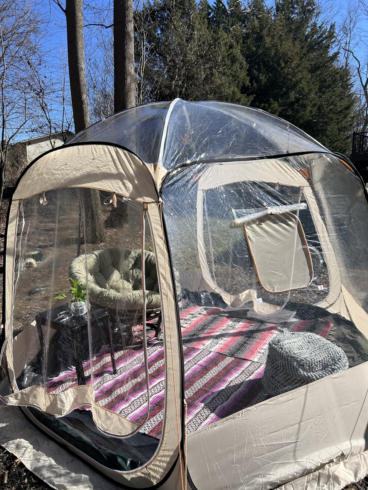 VEVOR Pop up Sports Tent, 8 Sizes Optional Clear Bubble Tent for 1-6 Person, Waterproof Outdoor Pod with Floor Mat & Top Cover, Garden Igloo Dome Tents Camping Shelter for Sports Watching customer photo 1