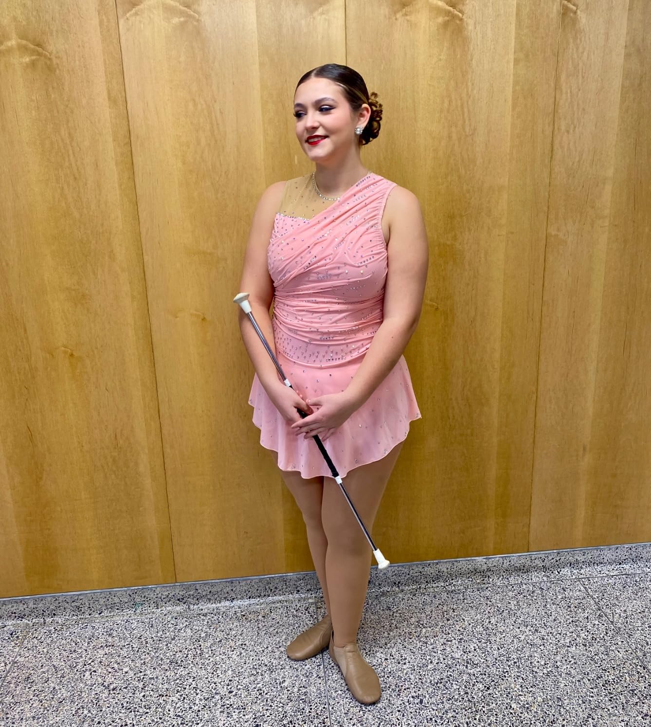 Women Figure Skating Dress Competition Costume Rhythmic Shiny Rhinestones Cracked Ice Skating Leotard Dress customer photo 2