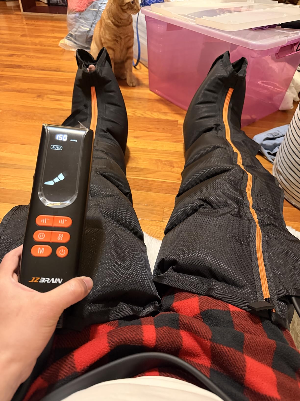 Air Compression Leg Recovery Boots : Sequential Full Leg Compression Massager System for Muscle Relaxation & Relief - 11 Intensity 6 Modes 3 Heat for Athletes & Gym (Medium) customer photo 1
