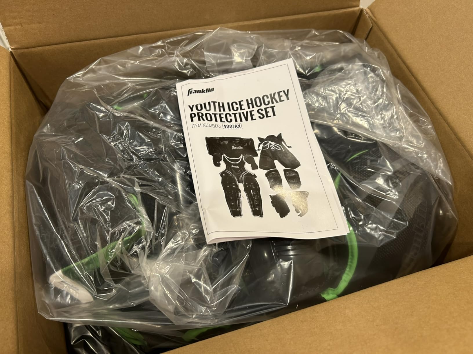 Franklin Sports Pursuit Ice Hockey Youth Pads + Gear Set - Complete Protective Equipment Set for Kids - Includes Shin Guards, Hockey Pants, Elbow Pads, Gloves + Chest Protector - Carry Bag Included customer photo 2