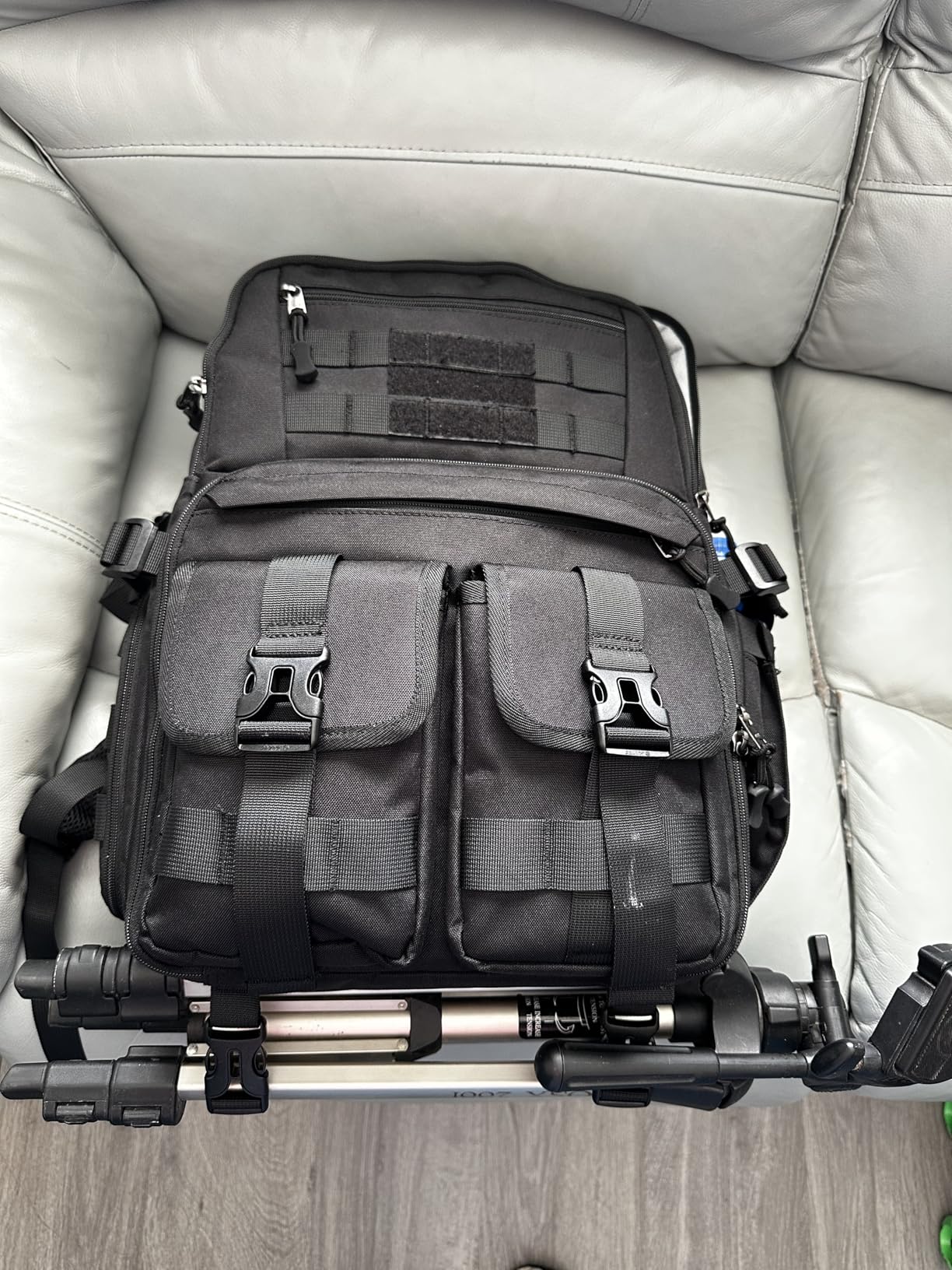 RAINSMORE Camera Bag Backpack for DSLR/SLR/Mirrorless Camera Bags for Photographers 15.6 Inch Waterproof Tactical Photography Case with Rain Cover & Tripod Holder, Black customer photo 1