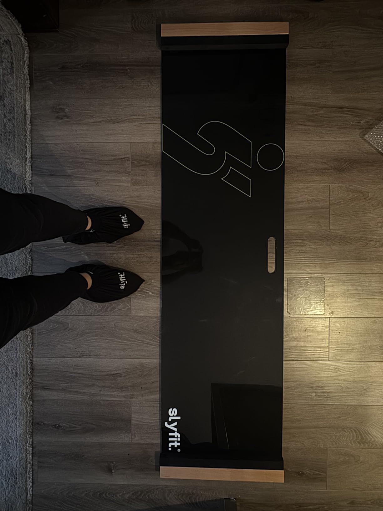 Slyfit Slide Board - Revolutionize Your Workouts: Slide Exercise at Home with Booties for Fitness, for Multi-Sport Training, Core Strength, Flexibility - Low-Impact Durable Home Gym Equipment for Balance and Agility customer photo 2