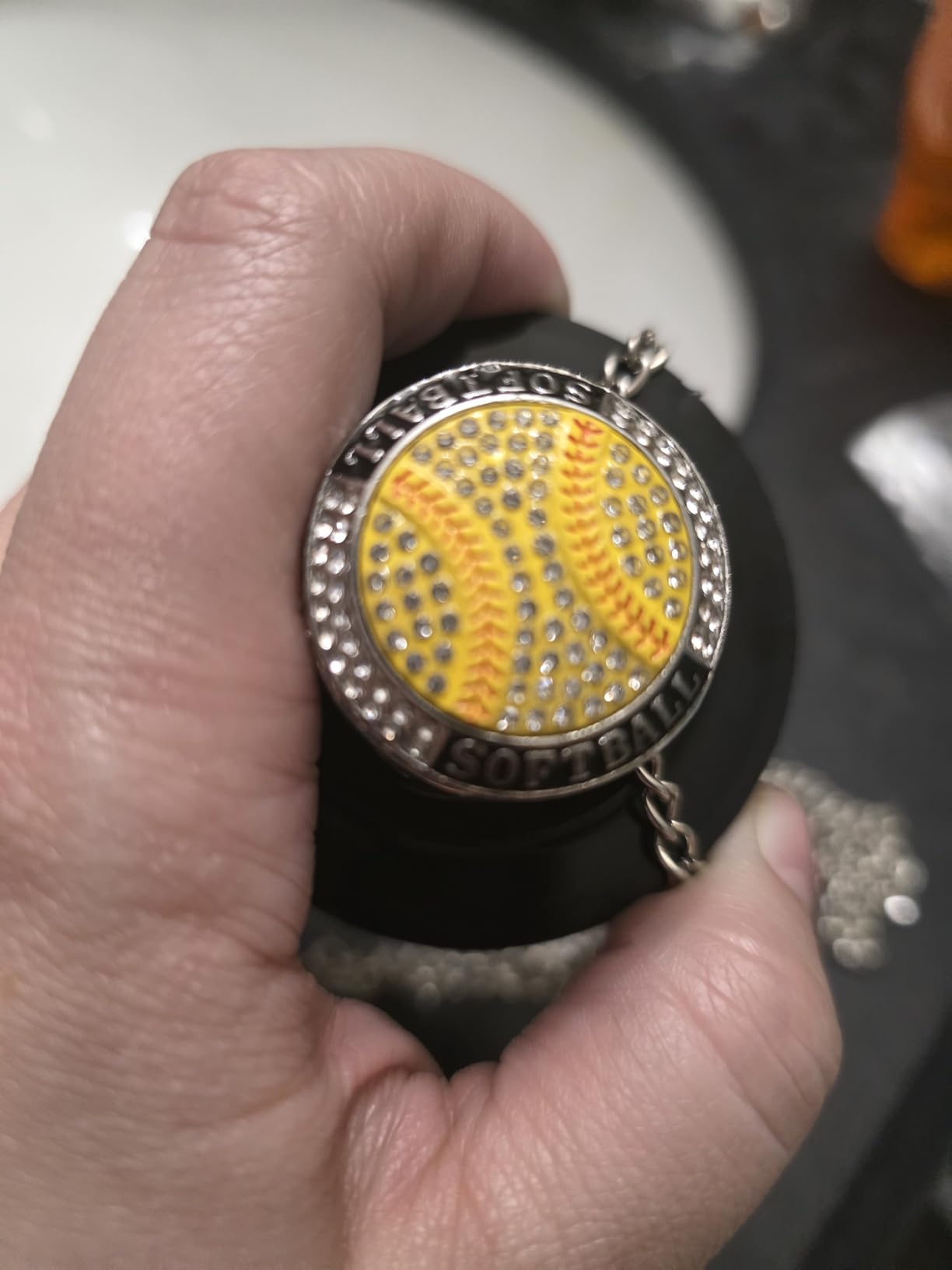 Highergo 10 Pcs Basketball Softball Baseball MVP Dancer Champion Trophy Ring with Display Stand Star Football Soccer Volleyball Golf Cheerleading Bowling Track Field customer photo 1