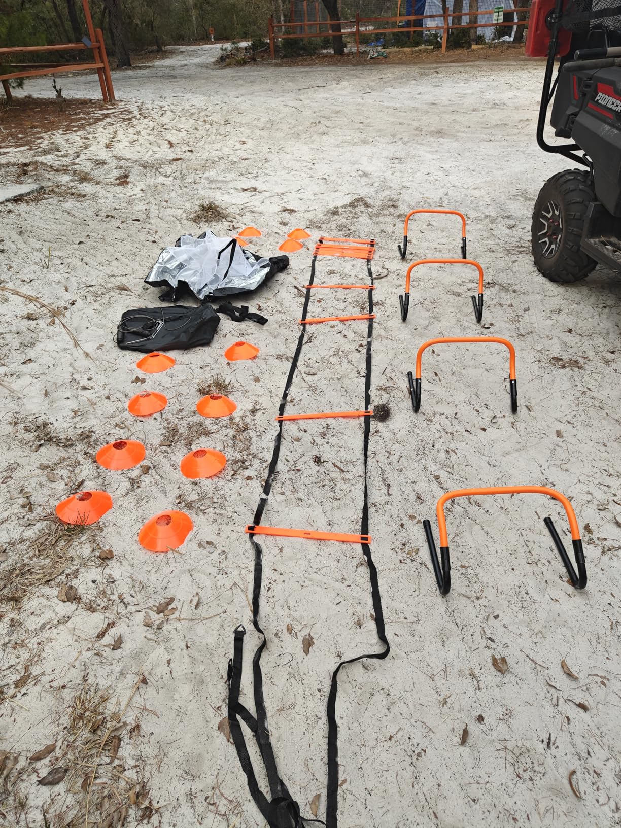 Agility Ladder, Soccer Football Training Equipment Set - 20ft Speed Ladder, 4 Hurdles,Parachute, 12 Cones & Jump Rope | Agility & Speed Training for Kids Youth Adults,Basketball & Football Accessories customer photo 1