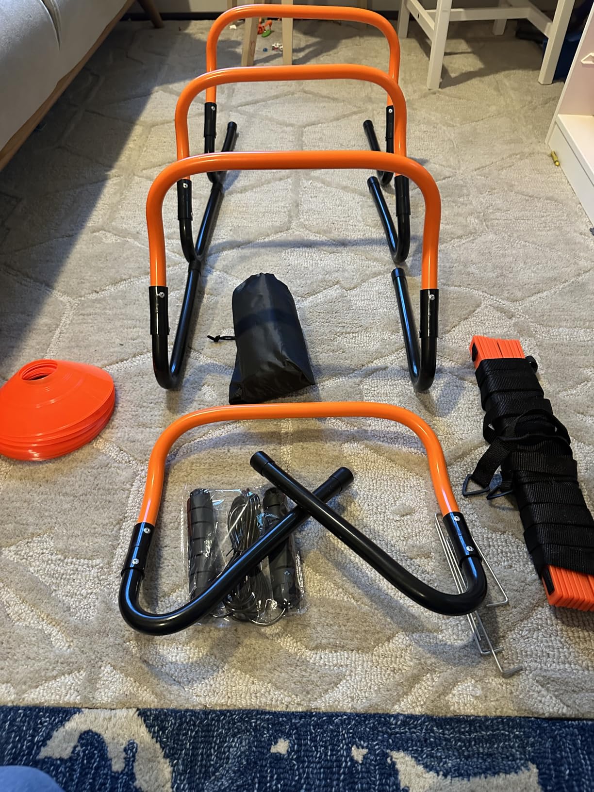 Agility Ladder, Soccer Football Training Equipment Set - 20ft Speed Ladder, 4 Hurdles,Parachute, 12 Cones & Jump Rope | Agility & Speed Training for Kids Youth Adults,Basketball & Football Accessories customer photo 2