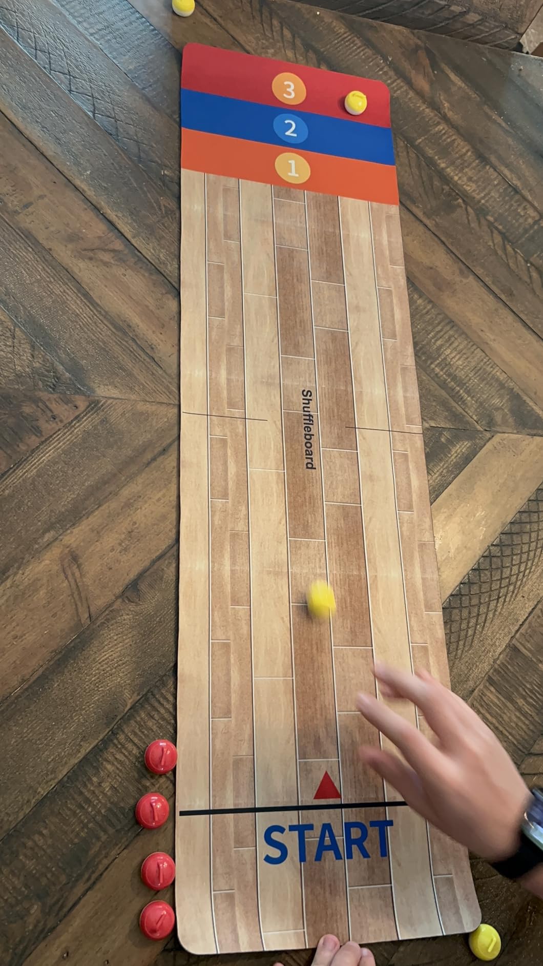 3-in-1 Tabletop Game Curling, Shuffleboard and Bowling Game, Portable Family Game for Friends Adults, Easy to Set Up Desktop Indoor Outdoor Fun 35 inch customer photo 1