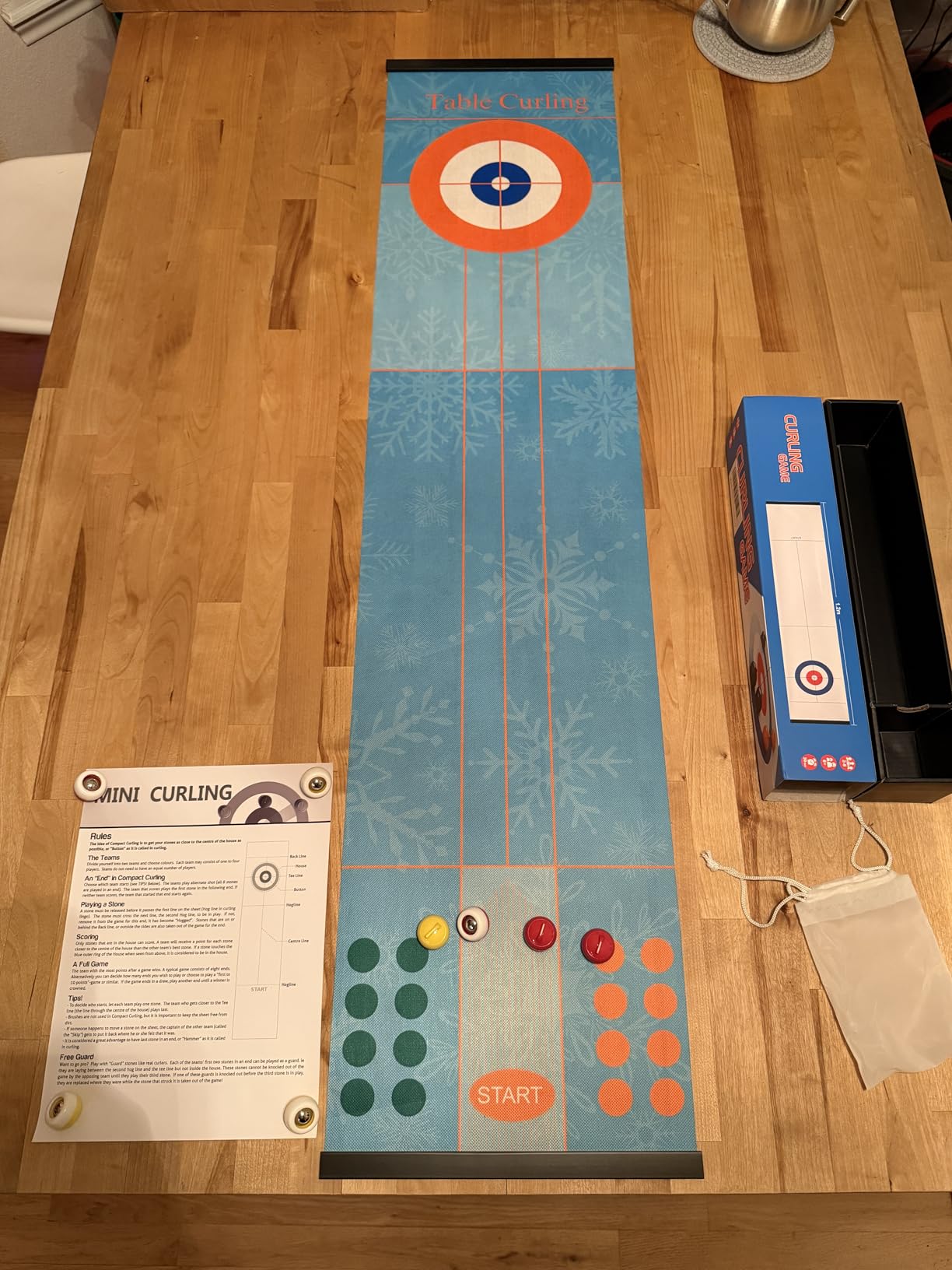 Table Curling Game, Tabletop Games for Adults Friends Families - 47in Mat for Indoor Outdoor Party Fun Games customer photo 1