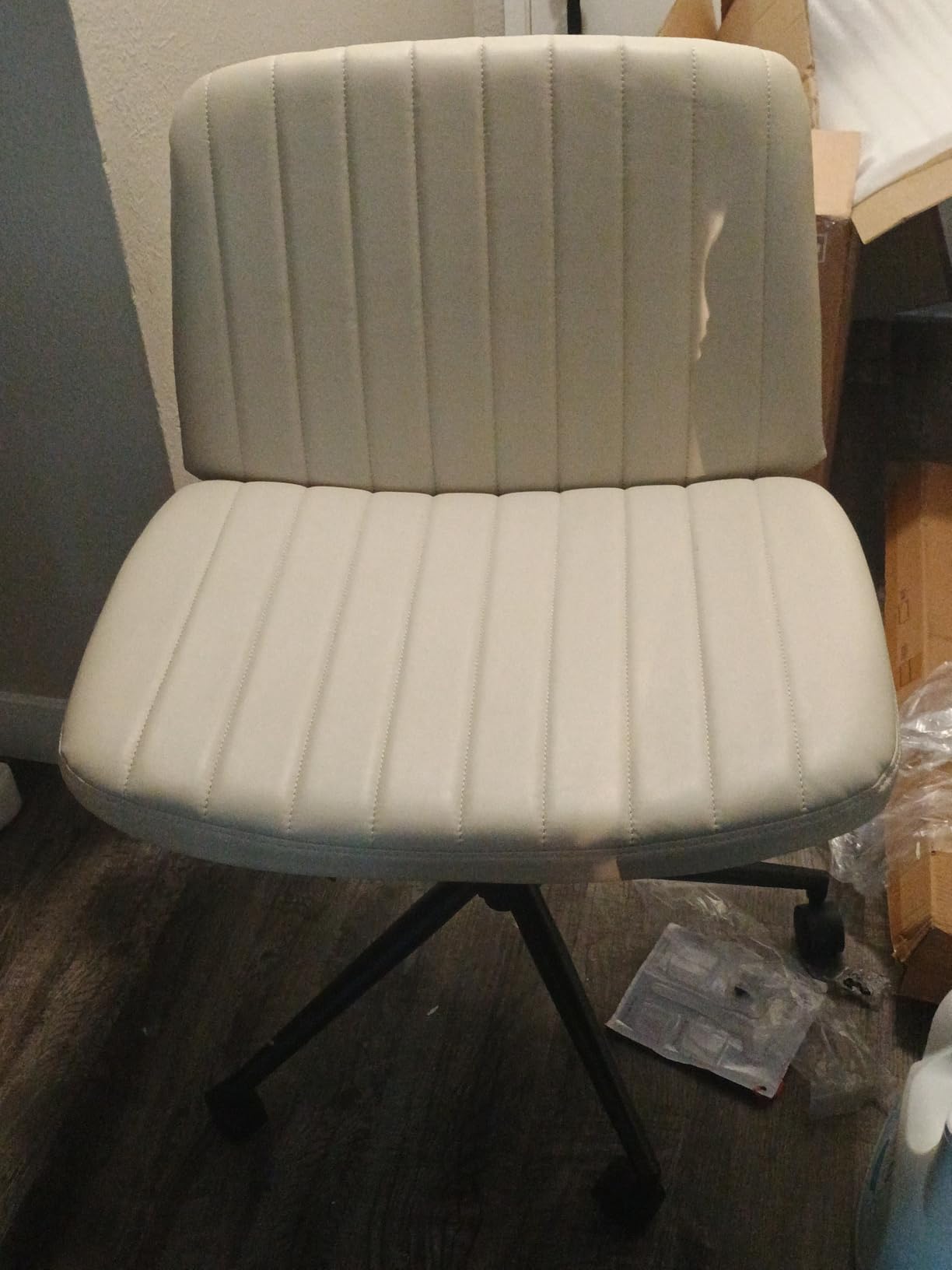 OLIXIS Office Desk Chair - Ergonomic Mid Back with Lumbar Support & Rocking Mode, Height Adjustable with Fixed Armrest, Storage Back for Computer, Gaming, Conference, Meeting Room, 360 Swivel customer photo 1