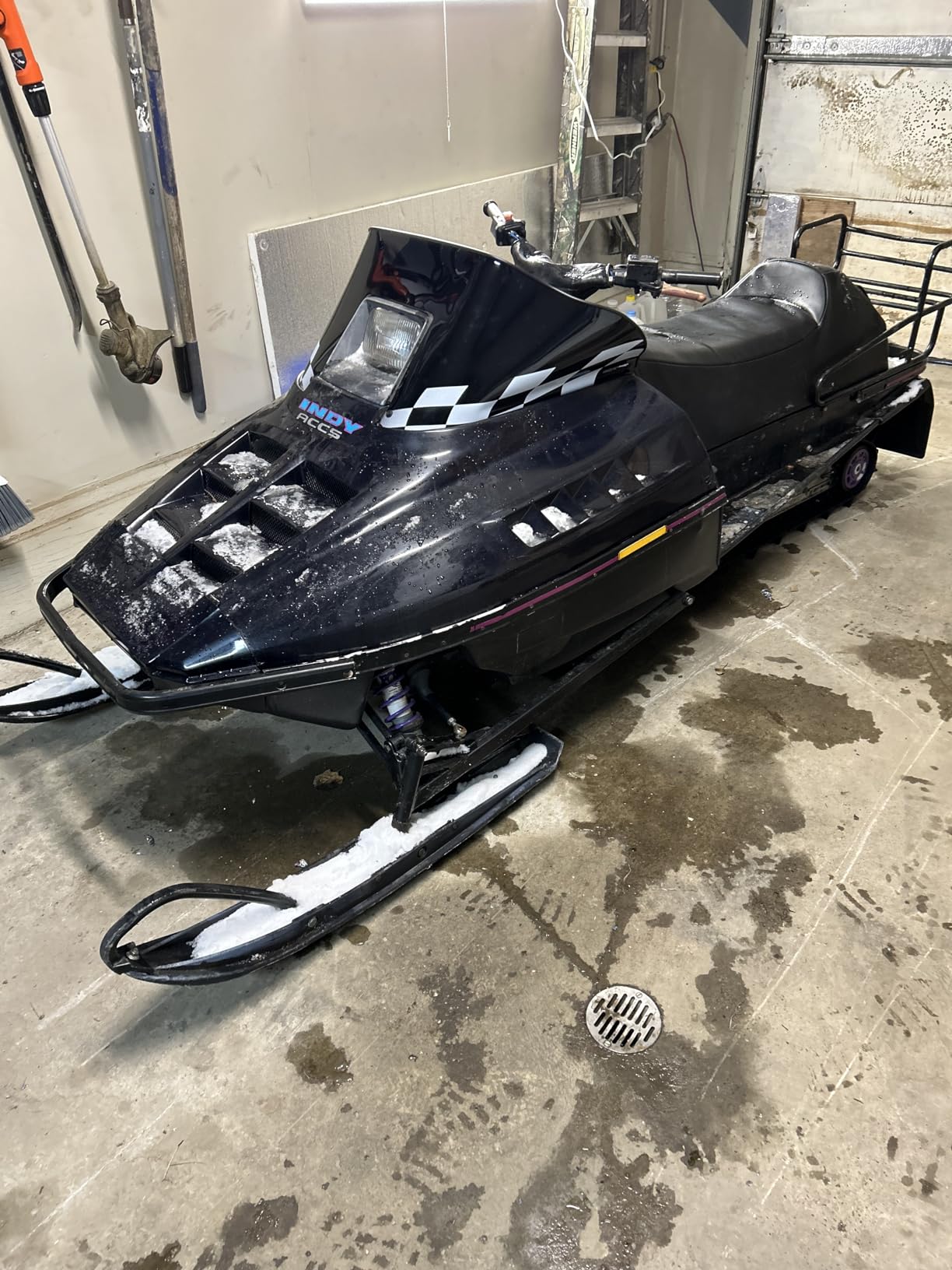 PowerMadd 11132 Cobra Windshield for Polaris Indy - Clear with Black and white checkers - Mid height customer photo 1