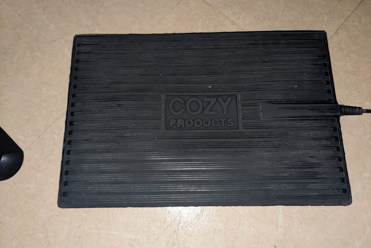 Cozy Products Super Foot Warmer, Portable Heated Rubber Mat, Ideal Space Heater for Home, Office, Garage, and Car, 135 Watts, Black, 36.5