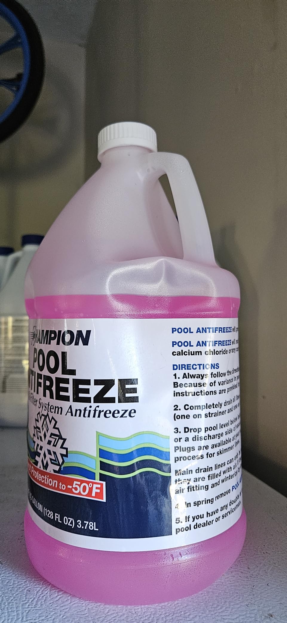 CPDI Champion Swimming Pool Antifreeze for Winterizing, 4 x 1 Gallon Bottle, Supports Above Ground and Inground Pools and Spas, Burst Protection from Rust and Corrosion customer photo 1