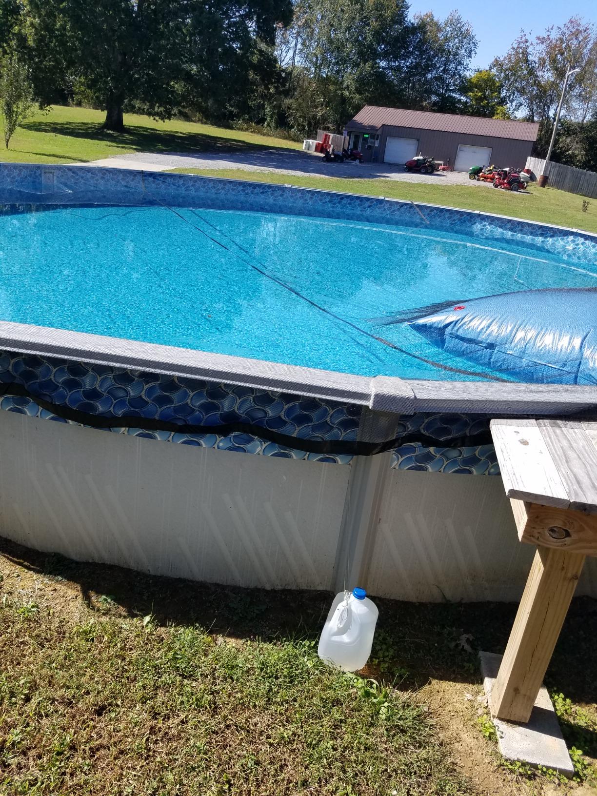 SWIMLINE HYDROTOOLS Leaf Net Heavy Duty Winter Leaf Net Pool Cover For Above Ground Swimming Pools | For 28 FT Round Pools | 31 FT Netting Size | Black | Winch & Cable Included customer photo 1