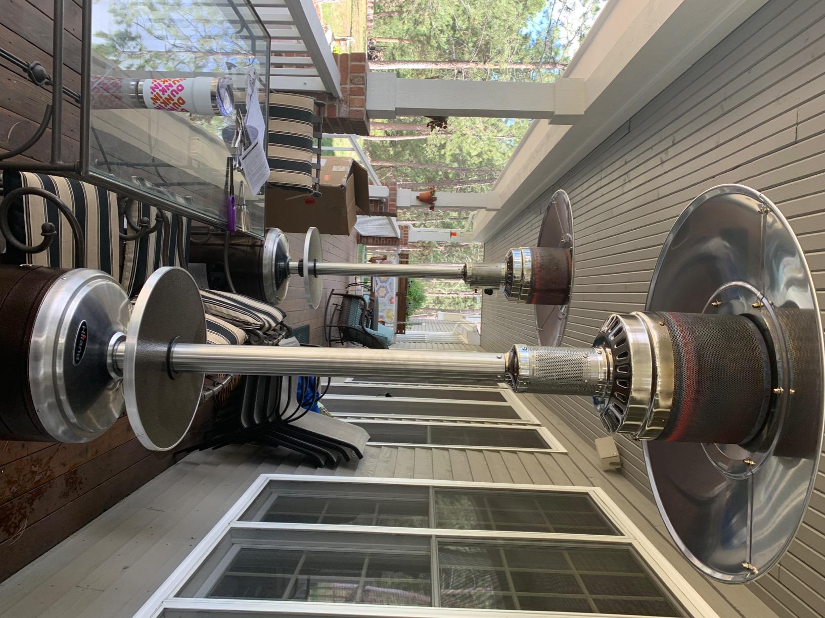 Hiland HLDS01-SSHGT 48,000 BTU Propane Patio Heater with Wheels and Table, Large, Hammered Bronze/SS customer photo 1