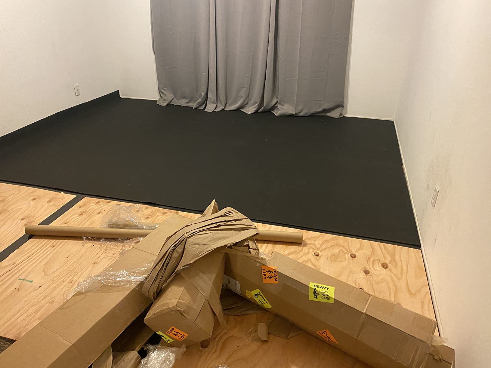 Rubber-Cal Elephant Bark Floor Mat, 3/8 Inch Thick Recycled Rubber Flooring Roll for Home Gym customer photo 2