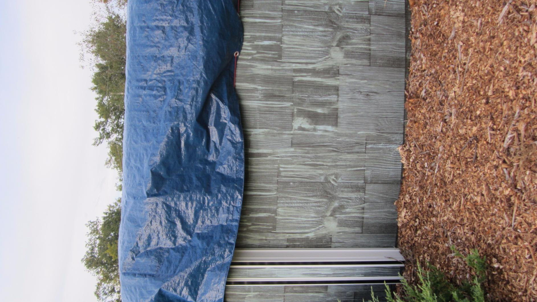Robelle 24 ft Heavy Duty Blue Winter Pool Cover for Above Ground Pools, 4 ft Overlap (28 ft Cover Size), Solid 8 x 8 Scrim, 2.36 oz/yd2, 10-Year Warranty, Style: 3524-4 customer photo 1