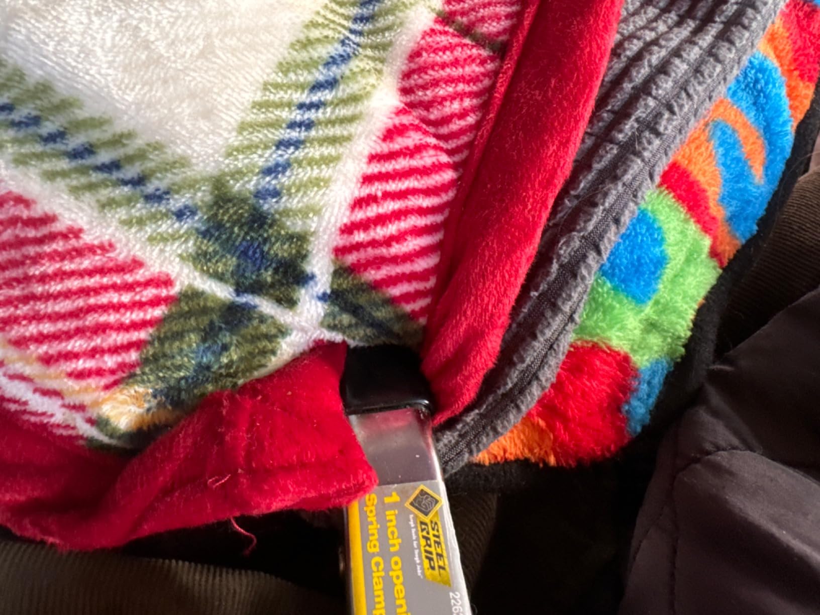 Heated Car Blanket - 12V Electric Travel Blanket for Car, Truck, SUV or RV - Portable Heated Throw for Road Trips, Camping or Winter Emergency Kit by Stalwart (Black Plaid) customer photo 2