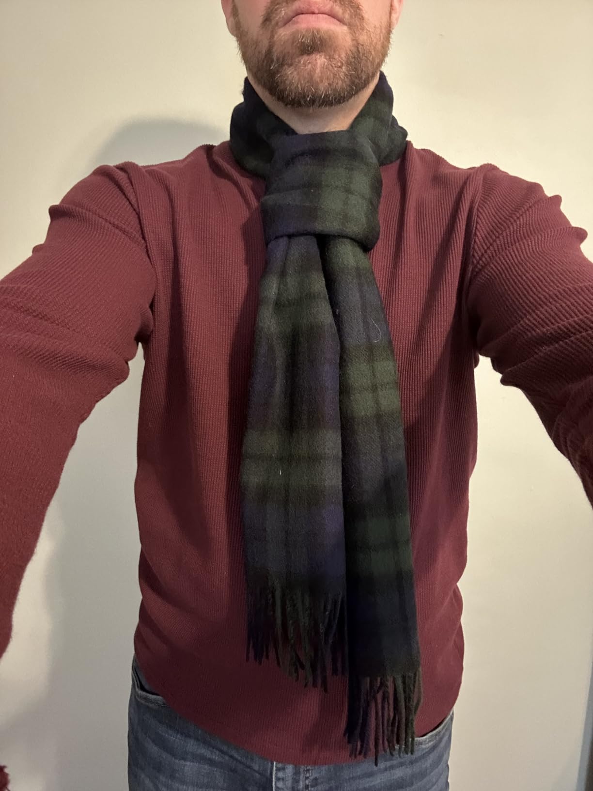 Oxfords Cashmere 100% Lambswool Tartan Plaid Scarf customer photo 2