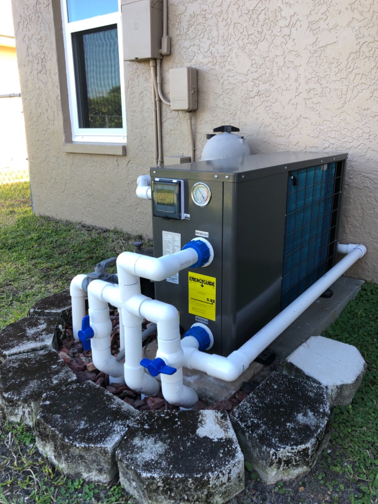 FibroPool Swimming Pool Heat Pump - FH255 55,000 BTU - for Above and Inground Pools and Spas - High Efficiency, All Electric Heater - No Natural Gas or Propane Needed customer photo 1