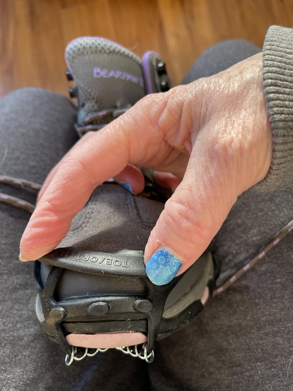Yaktrax Walk Traction Cleats - 360-Degree Grip on Snow, Ice, & Multi-terrain Surfaces - Elastic Outer Band with Easy-On/Off Heel Tab & 1.2mm Zinc-coated Steel Coils customer photo 2