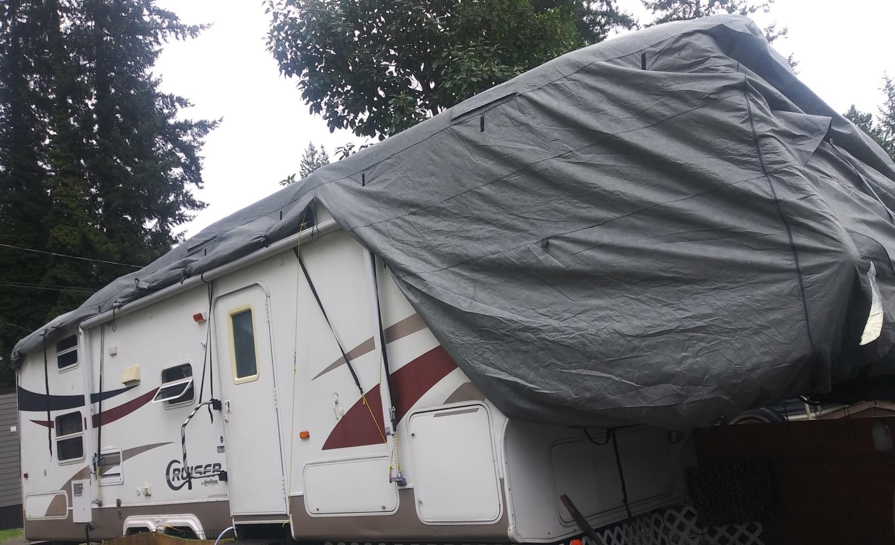 Leader Accessories Windproof RV Cover 27-30ft Travel Trailer Cover Extra Thick Camper Cover - Anti-UV & Ripstop with 4 Tire Covers, Adhesive Repair Patches customer photo 1