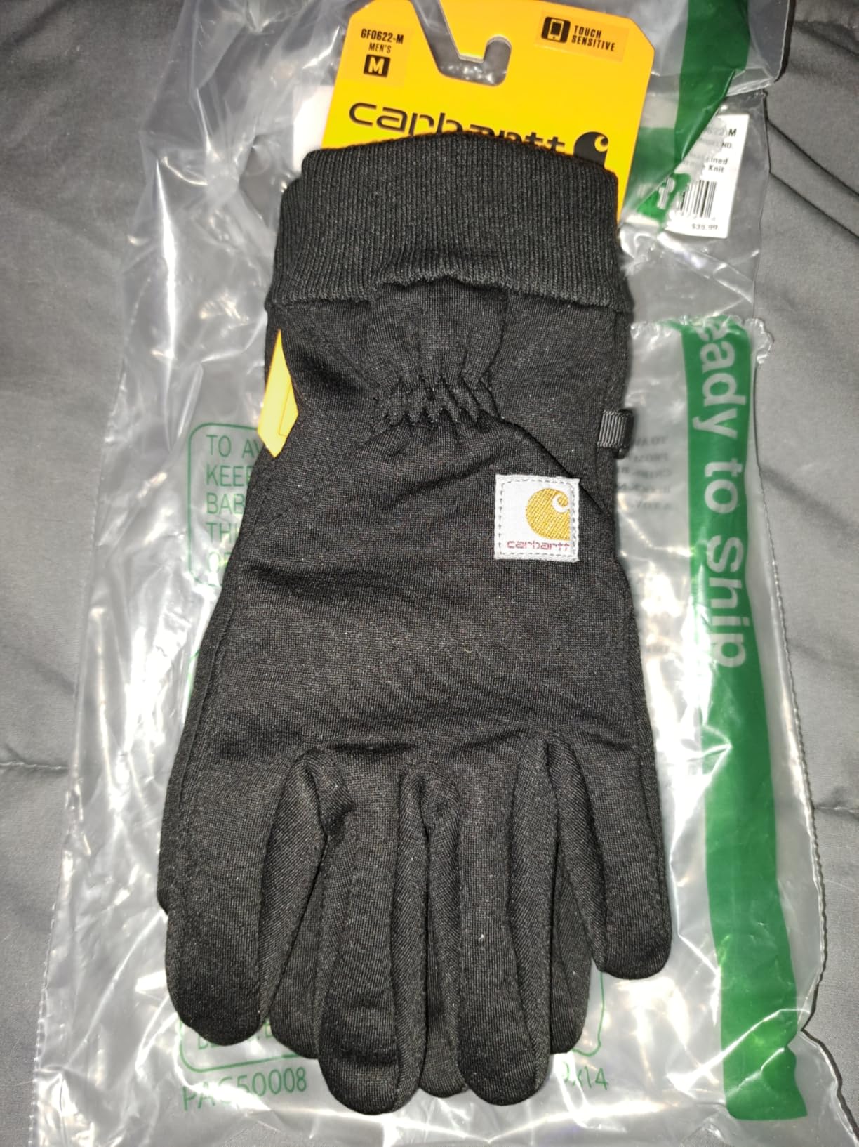 Men's Wind Fighter Thermal-Lined Fleece Touch-Sensitive Knit Cuff Glove customer photo 1