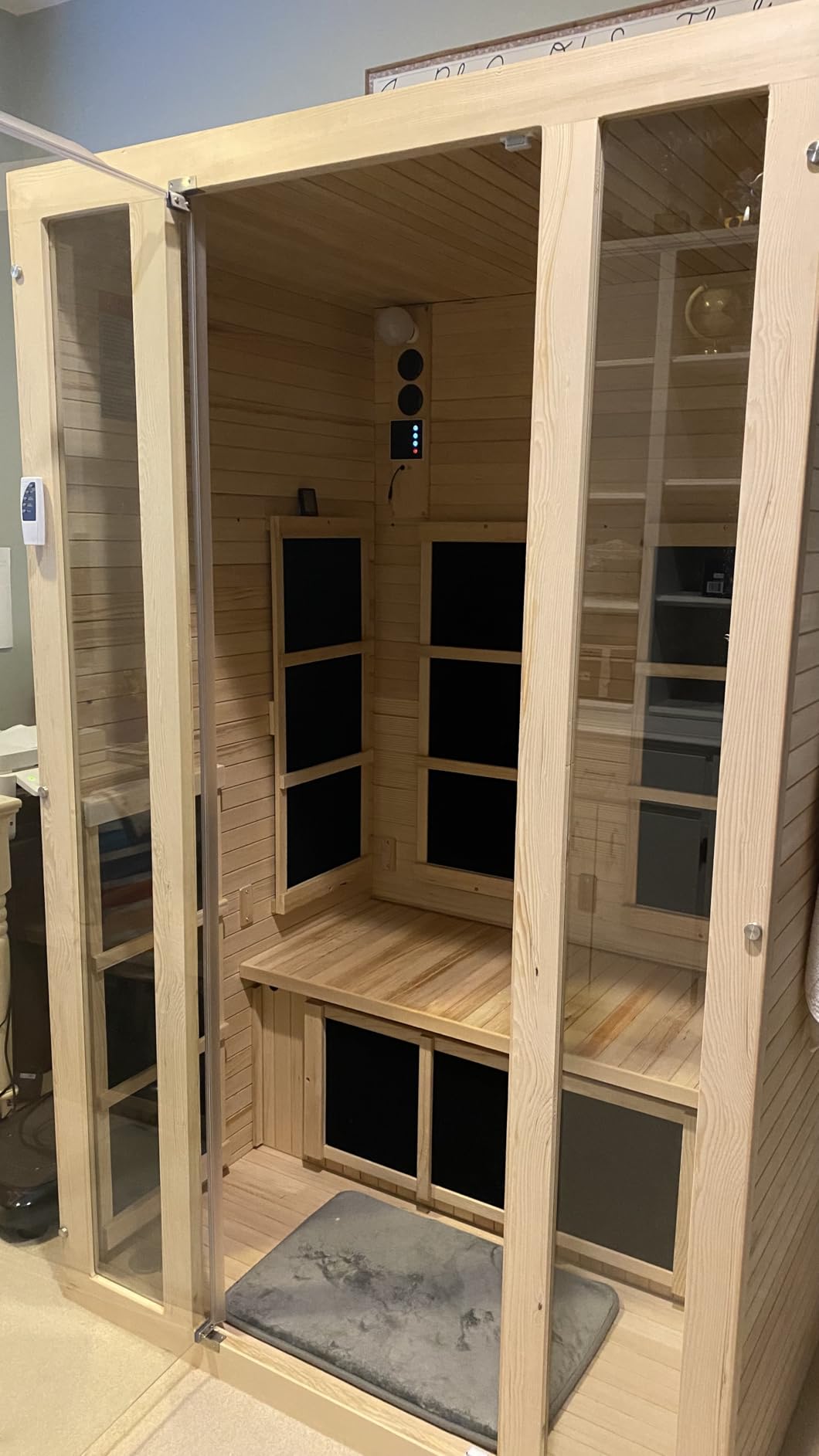 JNH Lifestyles Joyous 2-Person Low EMF FAR Infrared Sauna with Chromotherapy Light for Home Indoor Spa Use - 7 Carbon Fiber Heaters, Canadian Hemlock Wood customer photo 1