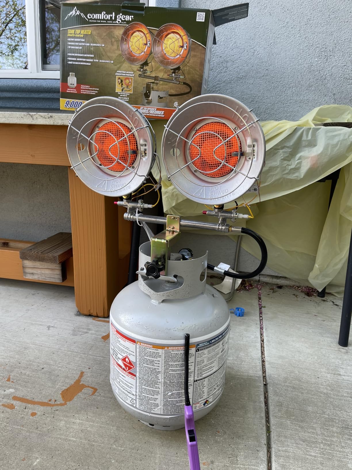 Comfort Gear Double Tank Top Portable Propane Radiant Heater, 30,000 BTUs, Instant Infrared Heat, for Jobsite/Garage/Workspace, Up to 48 Hrs on 20 lb Tank, Outdoor Use Only customer photo 1