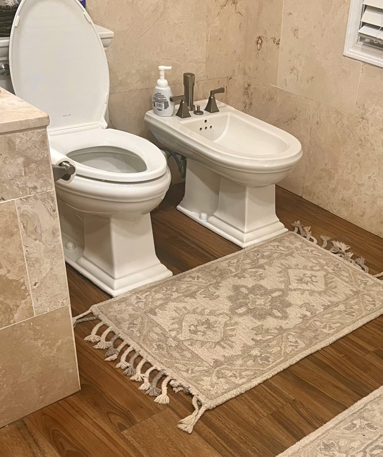 15 sqft Heated Bathroom Floor Mat Kit, 120V Electric Radiant Floor Heat Heating Mat System with Aube Programmable Floor Sensing Thermostat w/Floor Sensor. Tile, Stone, Marble, Laminate, Vinyl, Wood customer photo 1