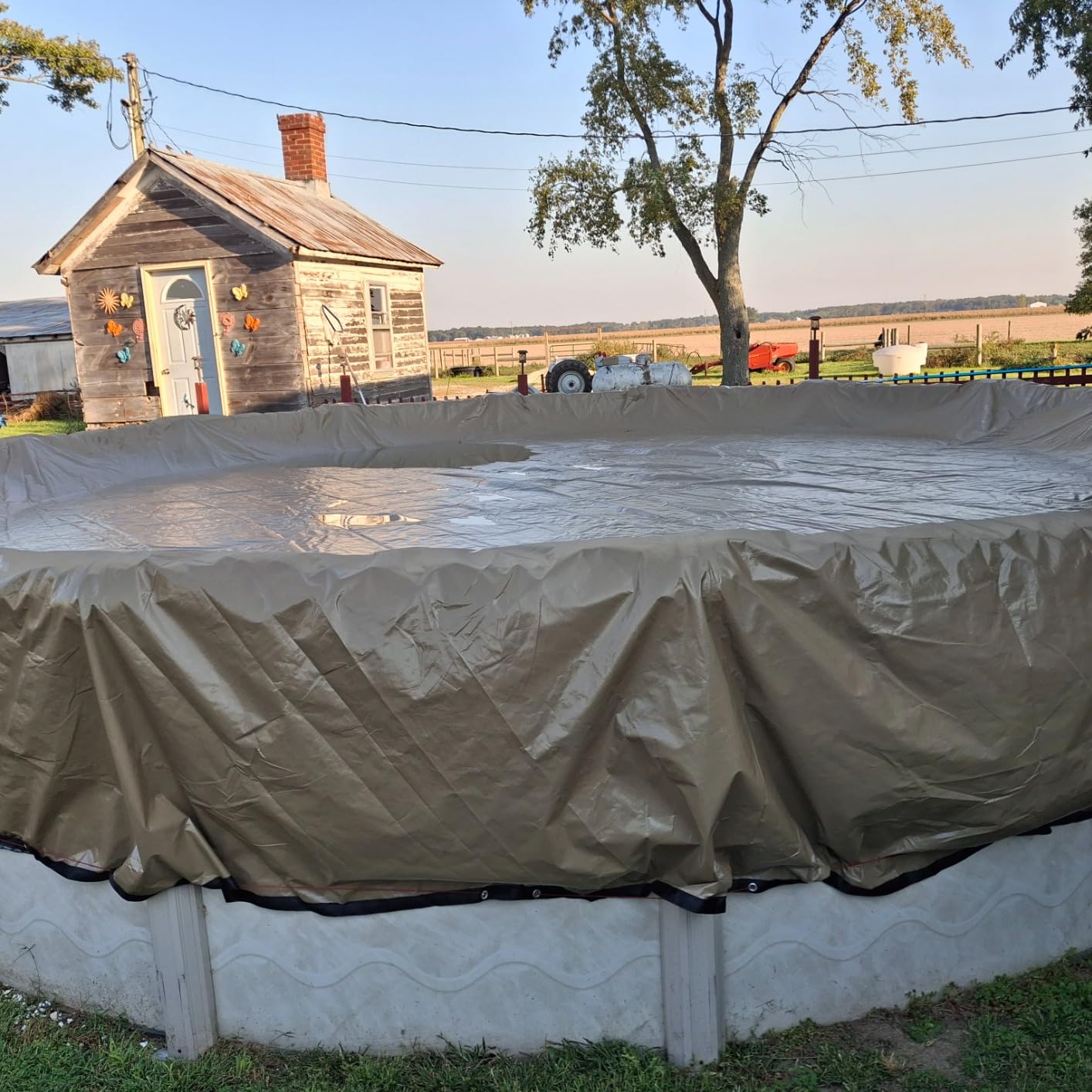Buffalo Blizzard Deluxe 28 ft Round Winter Pool Cover | Blue/Black Heavy Duty Cover for Closing Above Ground Swimming Pools | Easy to Install | Cold & UV Resistant | Shields from Seasonal Debris customer photo 1